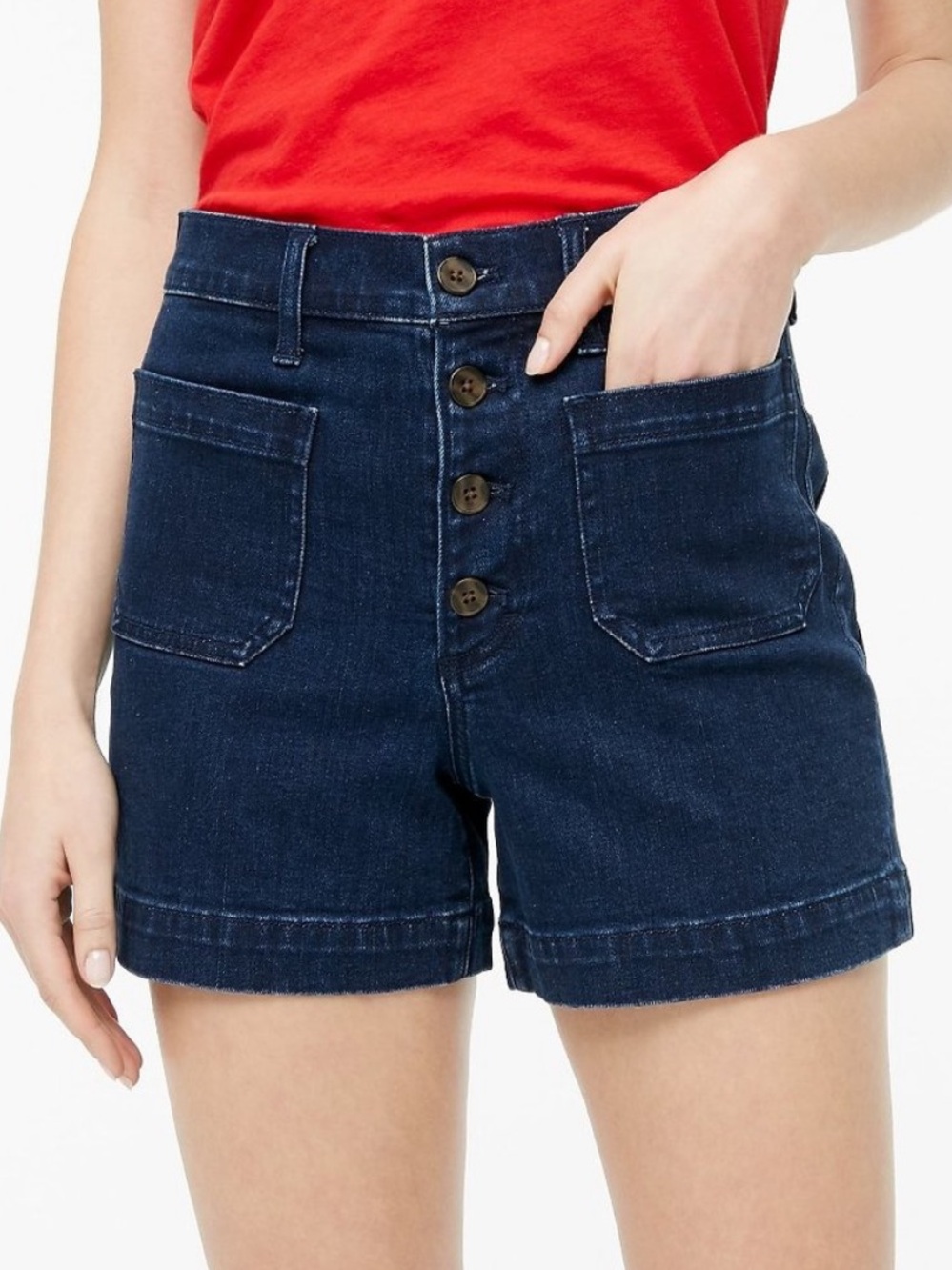 Jcrew Factory High Rise Dark Denim Shorts size 27 EUC